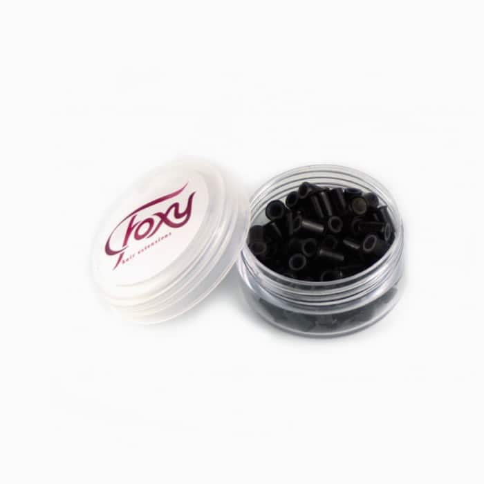 hair extension micro rings - black