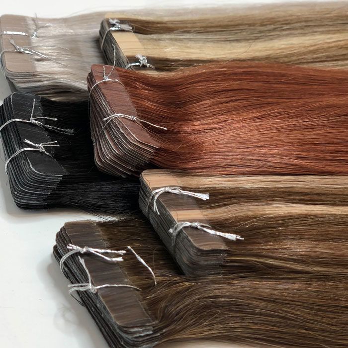 remy human hair extensions tape in