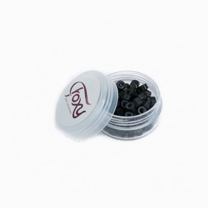 hair extension micro rings - black