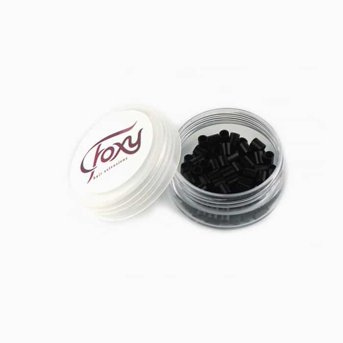 hair extension micro rings - tube_black