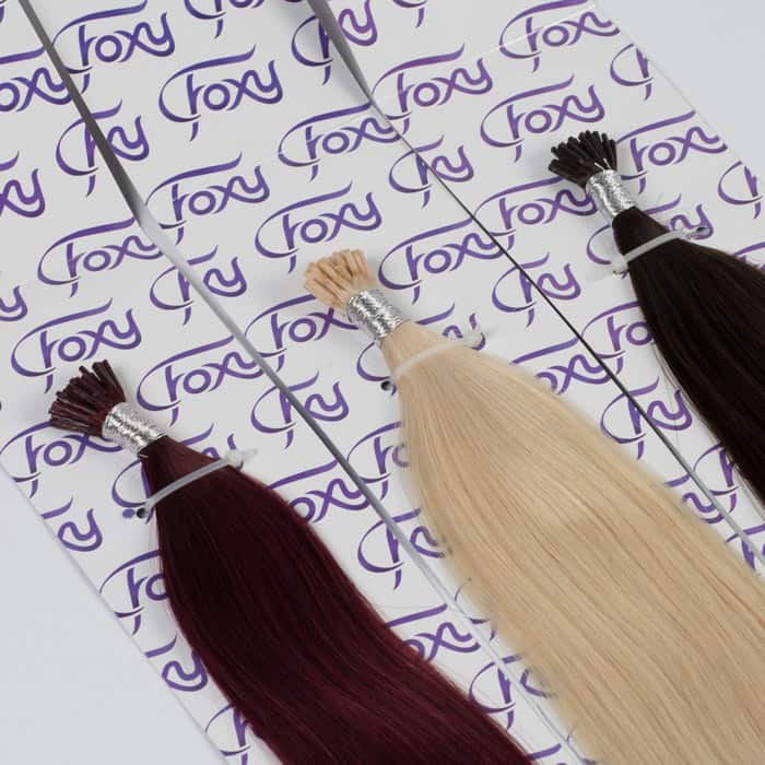 Foxy Luxury Russian Pre-Bonded Stick Tip hair Extensions in dark and light colours