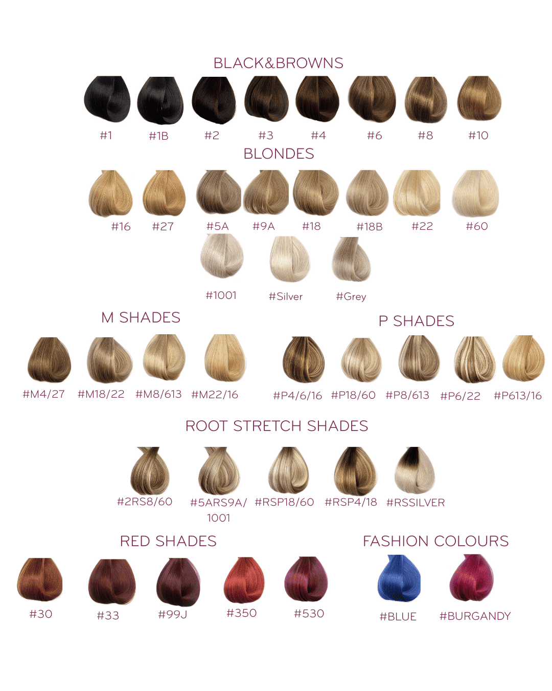 Foxy Pre Bonded 20 Colour Guide
